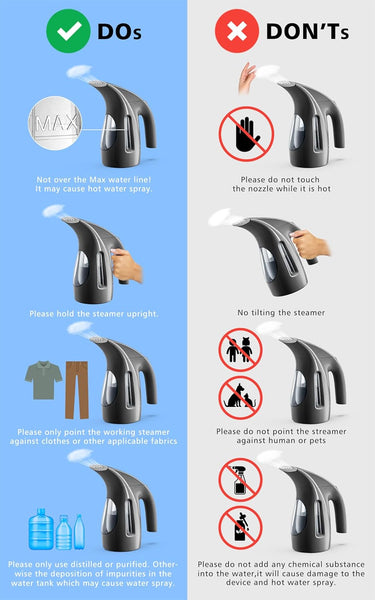 HiLIFE HL7 Handheld Clothes Steamer, Quick Heat-up, Compact for Travel & Home