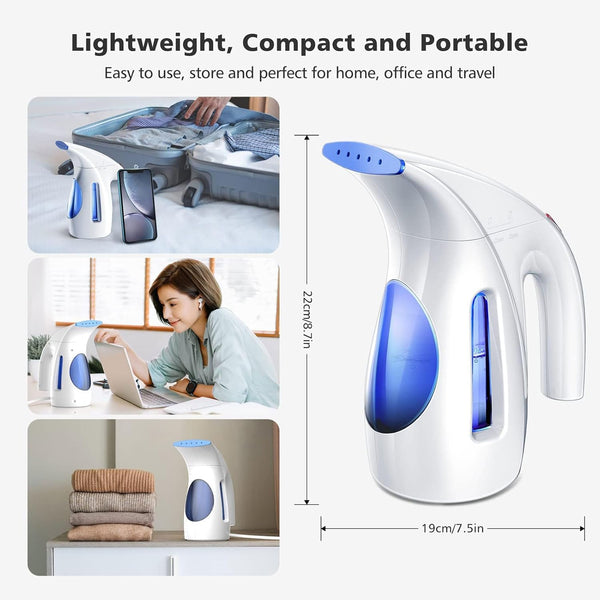 HiLIFE Steamer for Clothes, Portable Handheld Design, 240ml Big Capacity, 700W, Strong Penetrating Steam, Removes Wrinkle, for Home, Office(ONLY FOR 120V) (Ocean Blue)