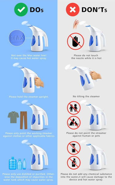 HiLIFE Steamer for Clothes, Portable Handheld Design, 240ml Big Capacity, 700W, Strong Penetrating Steam, Removes Wrinkle, for Home, Office(ONLY FOR 120V) (Ocean Blue)